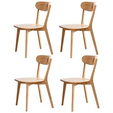 Oak Dining Chairs, Kitchen Chairs, 100% Solid Wood Modern Dinner Chair with Curved Backrest, Dining Room Chair