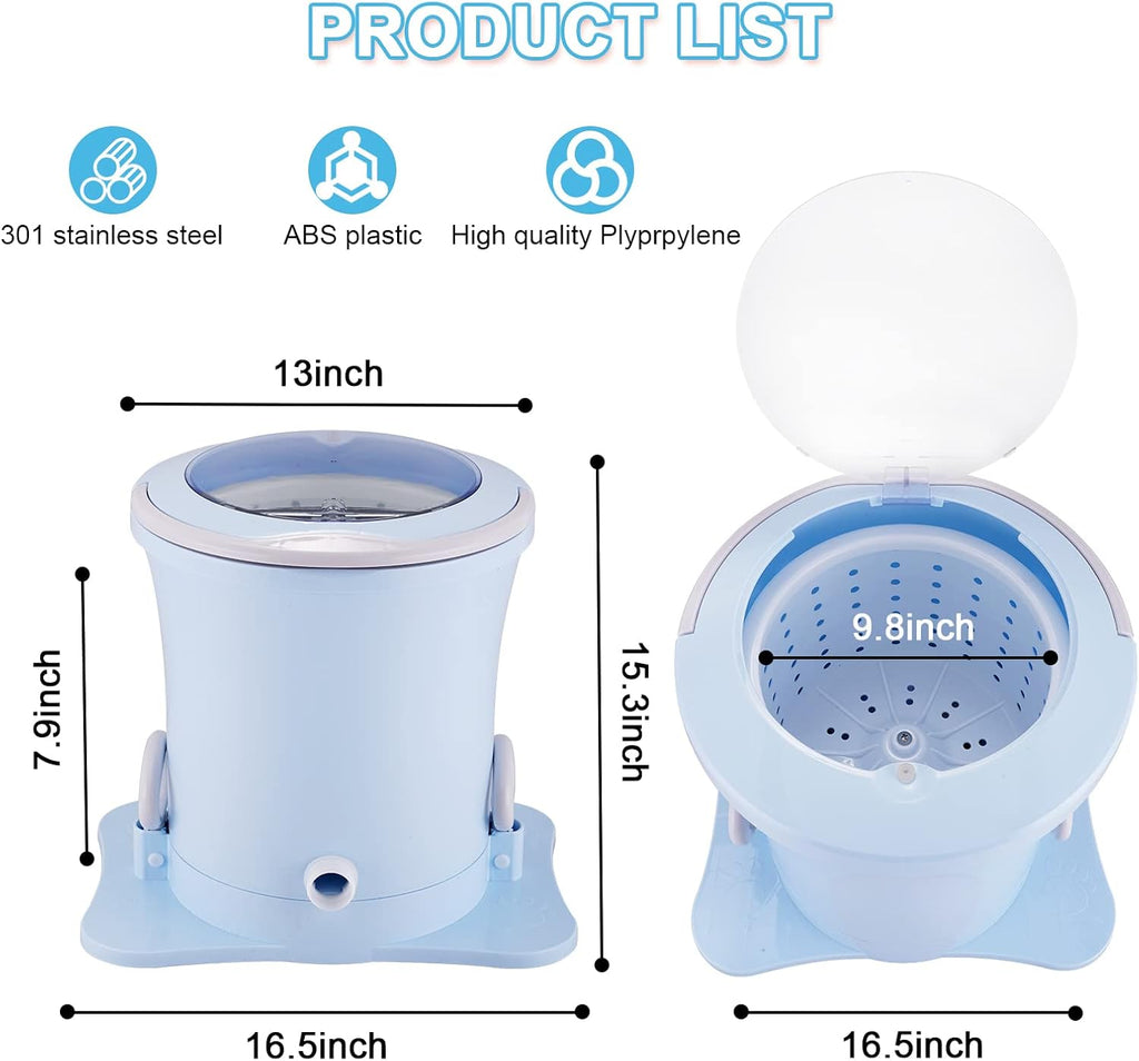 Manual Clothes Dryer Portable Mini Spinner Compact Spin Dryer Non electric Laundry Dryer for RV, Camping, School