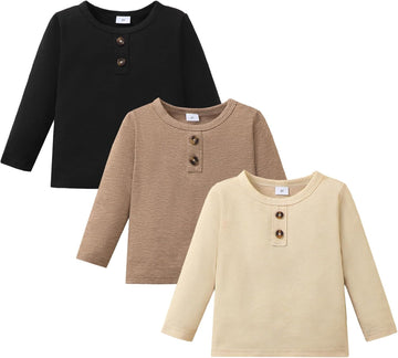 Toddler Boy Clothes Boys Long Sleeve Shirts Henley T Shirts