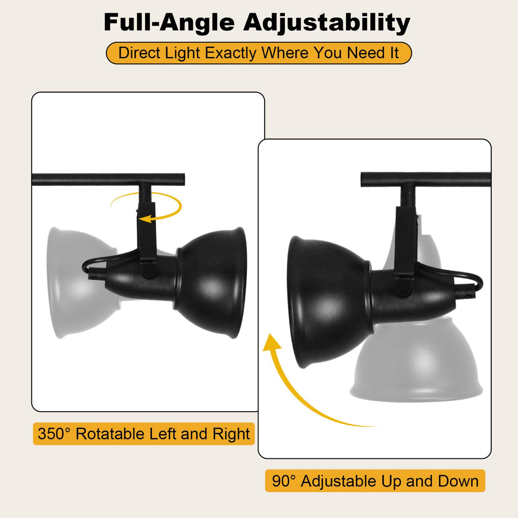 LED Track Lighting Fixtures, Rotatable 2-Light Spot Light Black