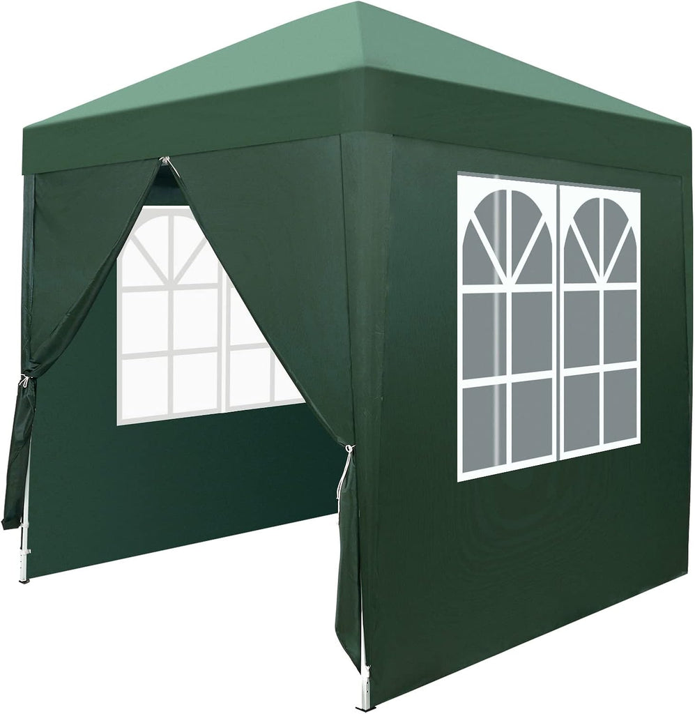 6.5x6.5ft Pop Up Canopy Tent, Outdoor Instant Shelter Folding Canopy with 4 Side Walls and Carry Bag Events, Party