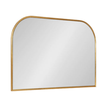 Caskill Modern Arched Wall Mirror; 36 x 24. Gold; Decorative Wide MIdcentury Mirror for Wall Decor with Wide Arched