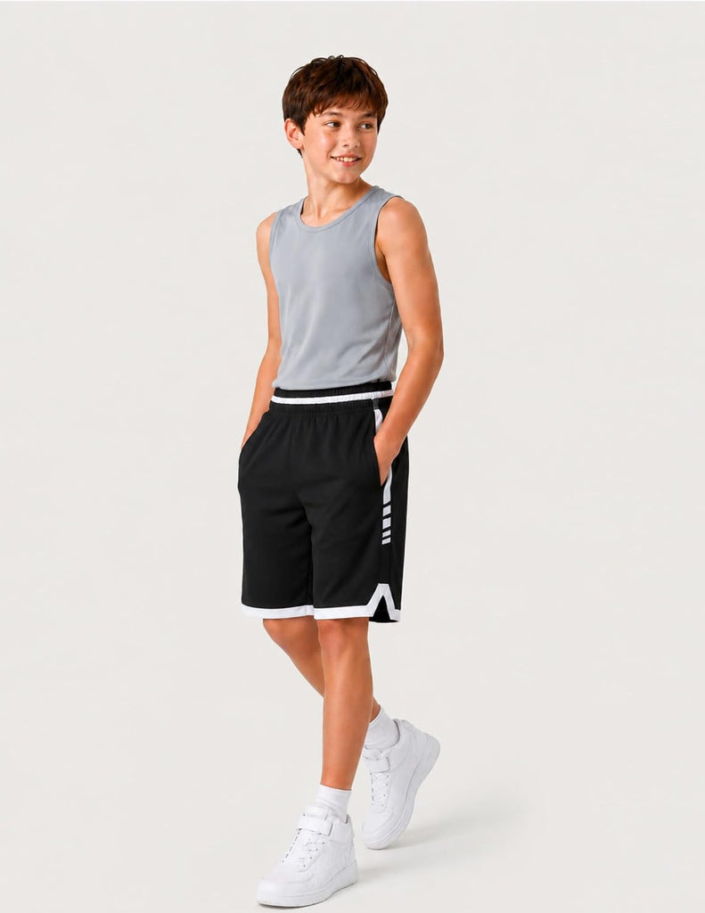 5 Pack Youth Boys Knee Length Basketball Shorts