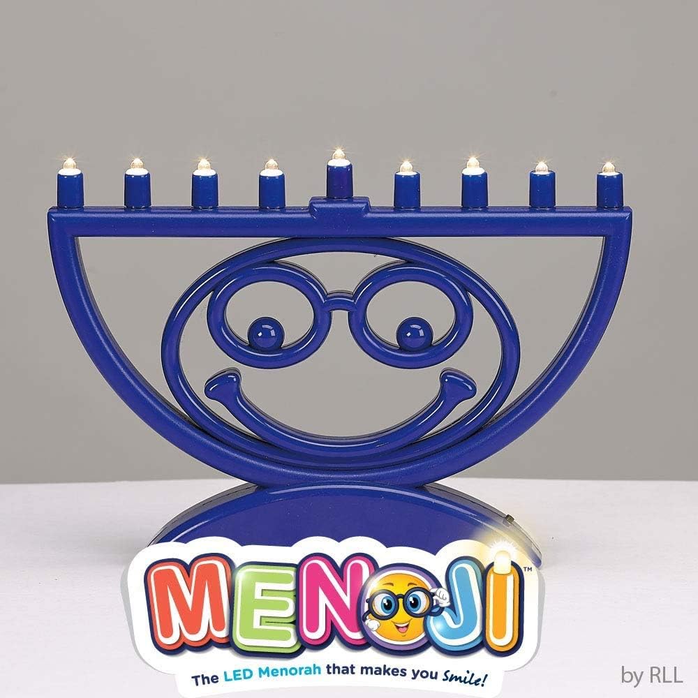 Hanukkah Emoji - Smiley Face Electric Light it Anywhere! Jewish Holiday Party Favors for Kids Decorations Judaica