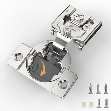 [Closing Speed Control] 10 Pack 1/2 Inch Overlay Soft Close Hinges for Face Frame Cabinet, 4D Adjustment, Stainless