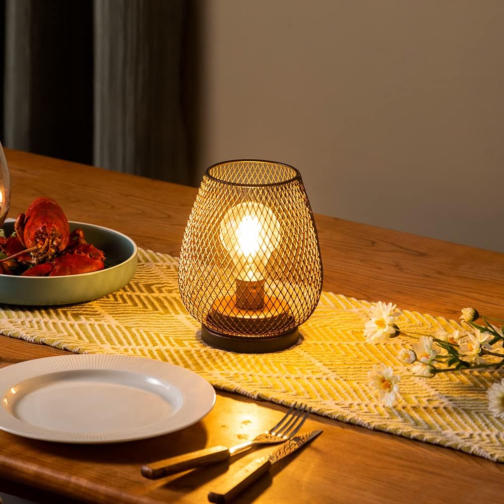 2 Pack Battery Operated Lamp Outdoor Table Lantern, LED Table Lantern with Timer Mode, Vintage Decorative Lights