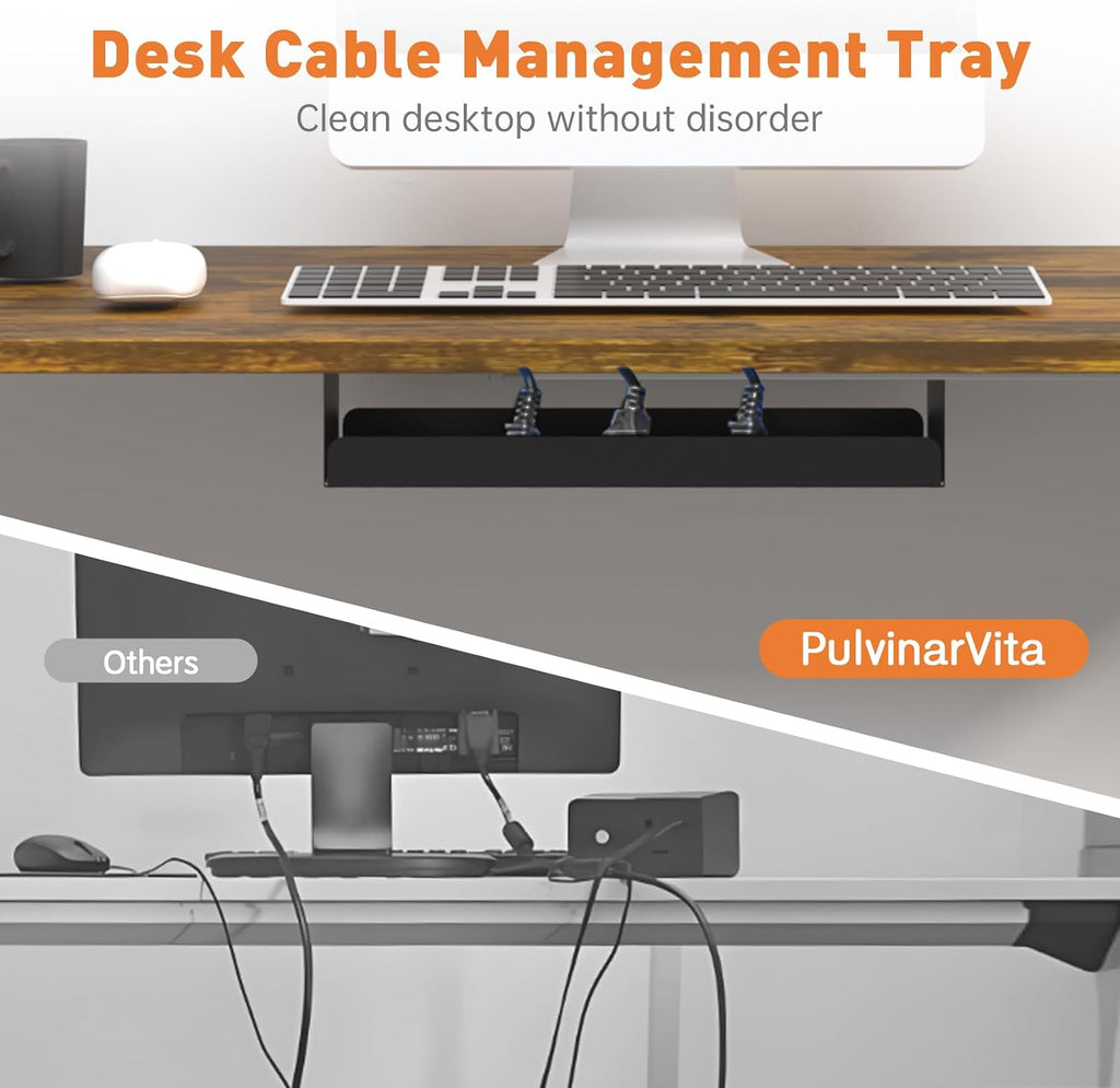 Dual Motor Standing Desk Frame, Ergonomic Stand Up Desk Base Workstation with Cable Management Tray, Headphone Hook