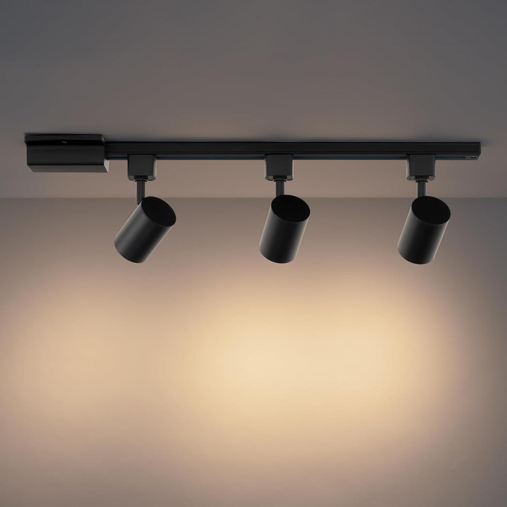 Amped Collection 3-Light 48in Field Cuttable LED Track Lighting Kit with 3 LED 5-CCT Selectable Track Heads, 4ft