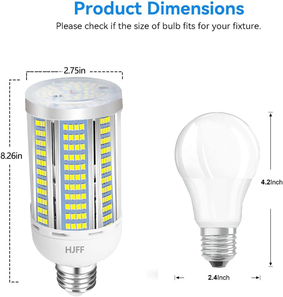 Led Light Bulb 500W Equivalent 7500 Lumen 5000K Waterproof E26/E27 Medium Base 60W led Bulb for Outdoor Indoor Lamp