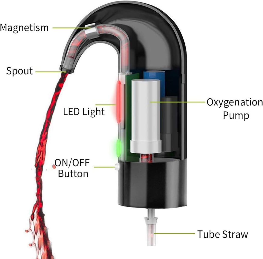 Automatic One-Touch Electric Wine Aerator Pourer and Wine Decanter