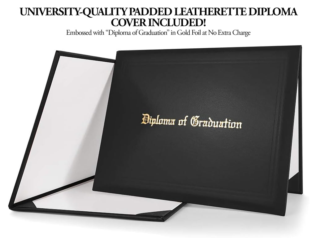 High School Diploma - Custom Printed with Your Name, School, Grad Date & More - Incl. Real, Custom Embossed Gold Foil