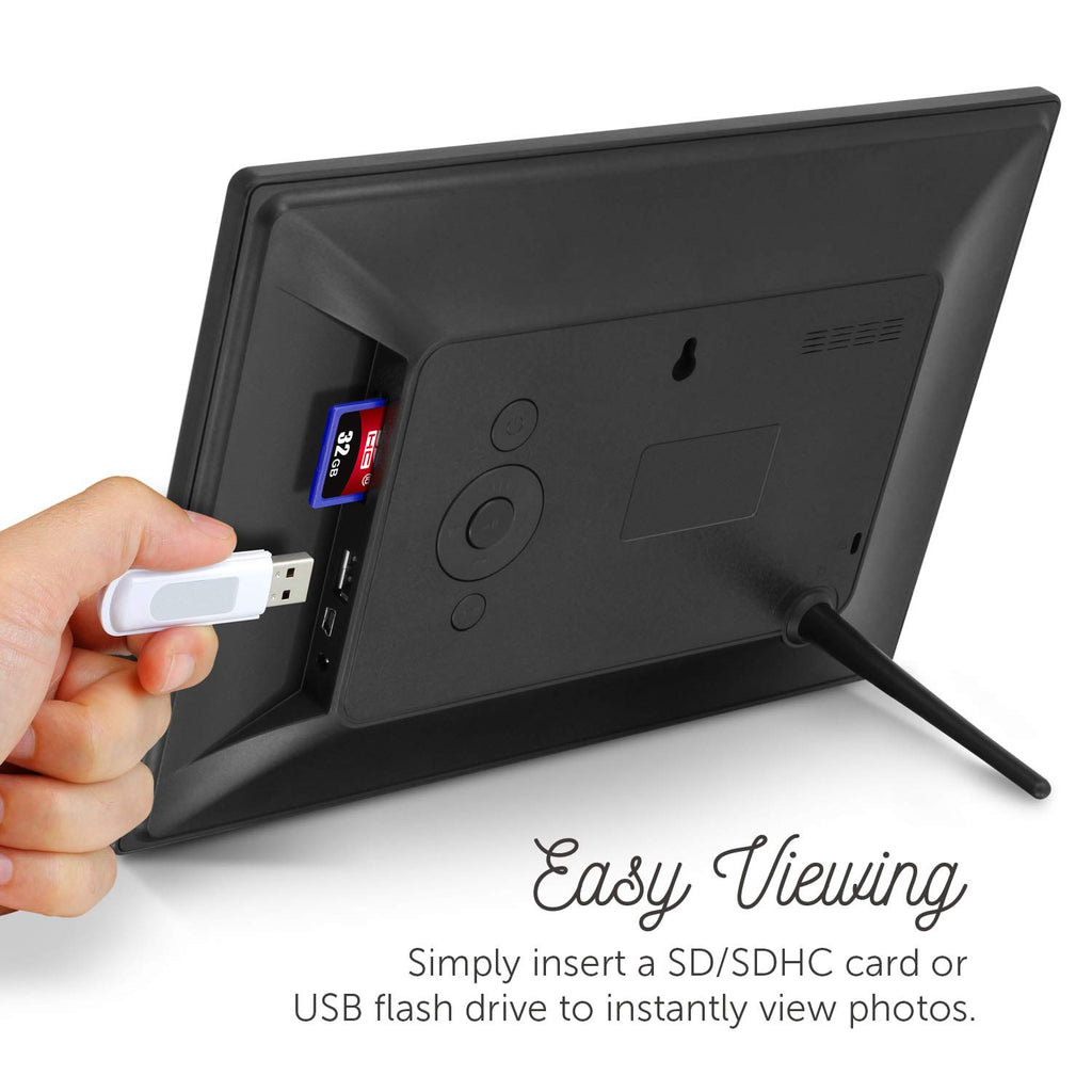 10" LCD Digital Photo Frame w/4GB Built-In Mem & USB SD/SDHC Support (ADMPF310F) Black