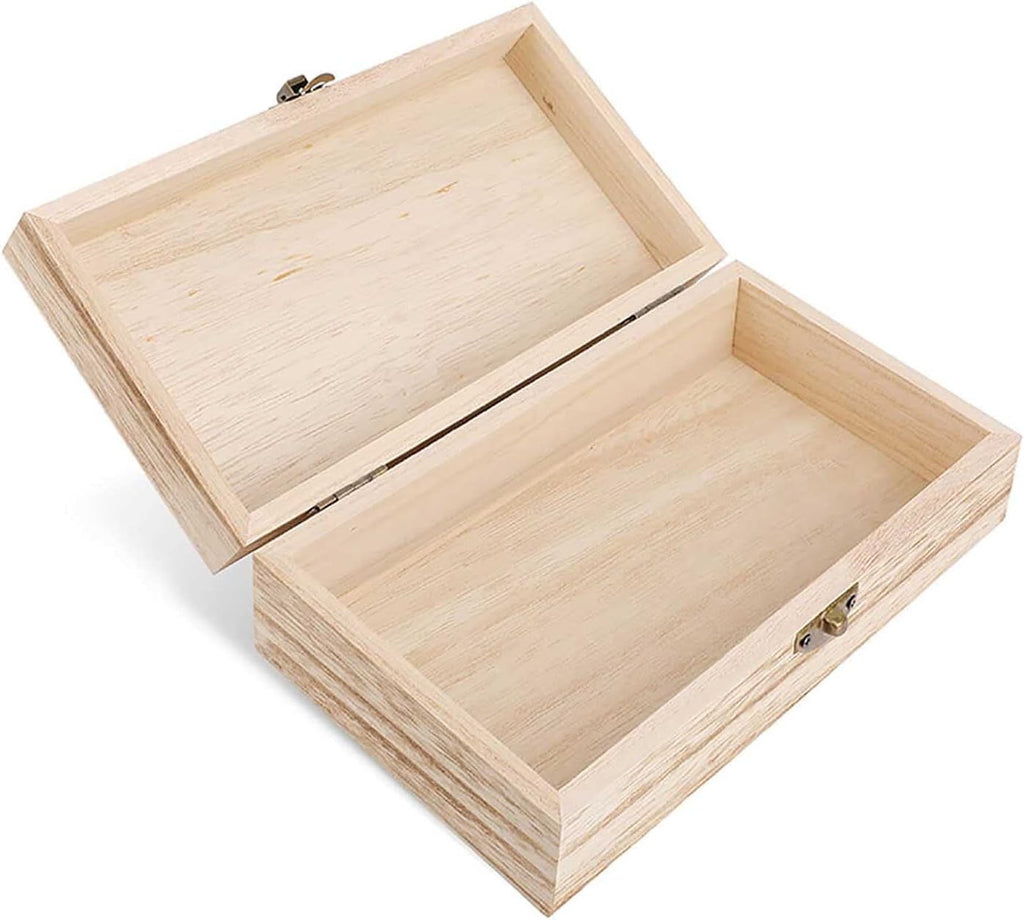 Tree of Life Rustic Wooden Jewelry Box with Hinged Lid - Vintage Natural Wood Keepsake Trinket Storage Organizer Gift