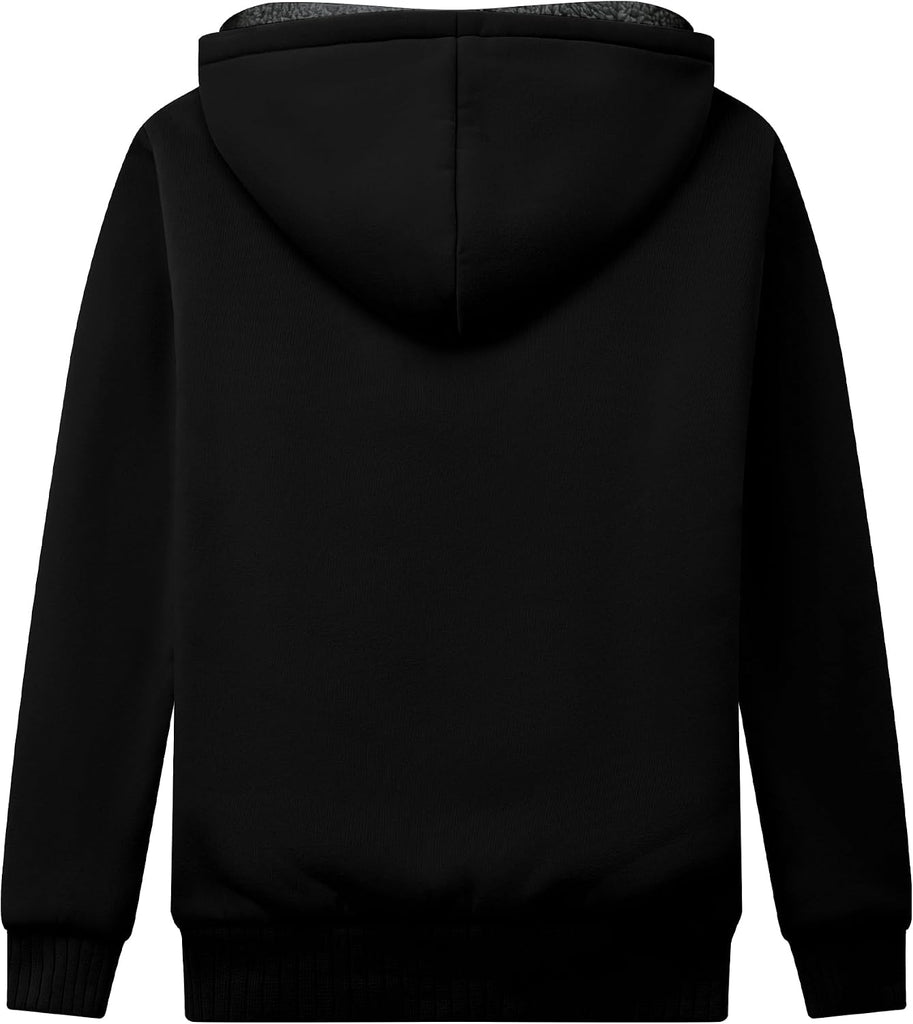 Boys Fleece Hoodie Kids Hooded Jacket Zip Up Warm Winter Coat
