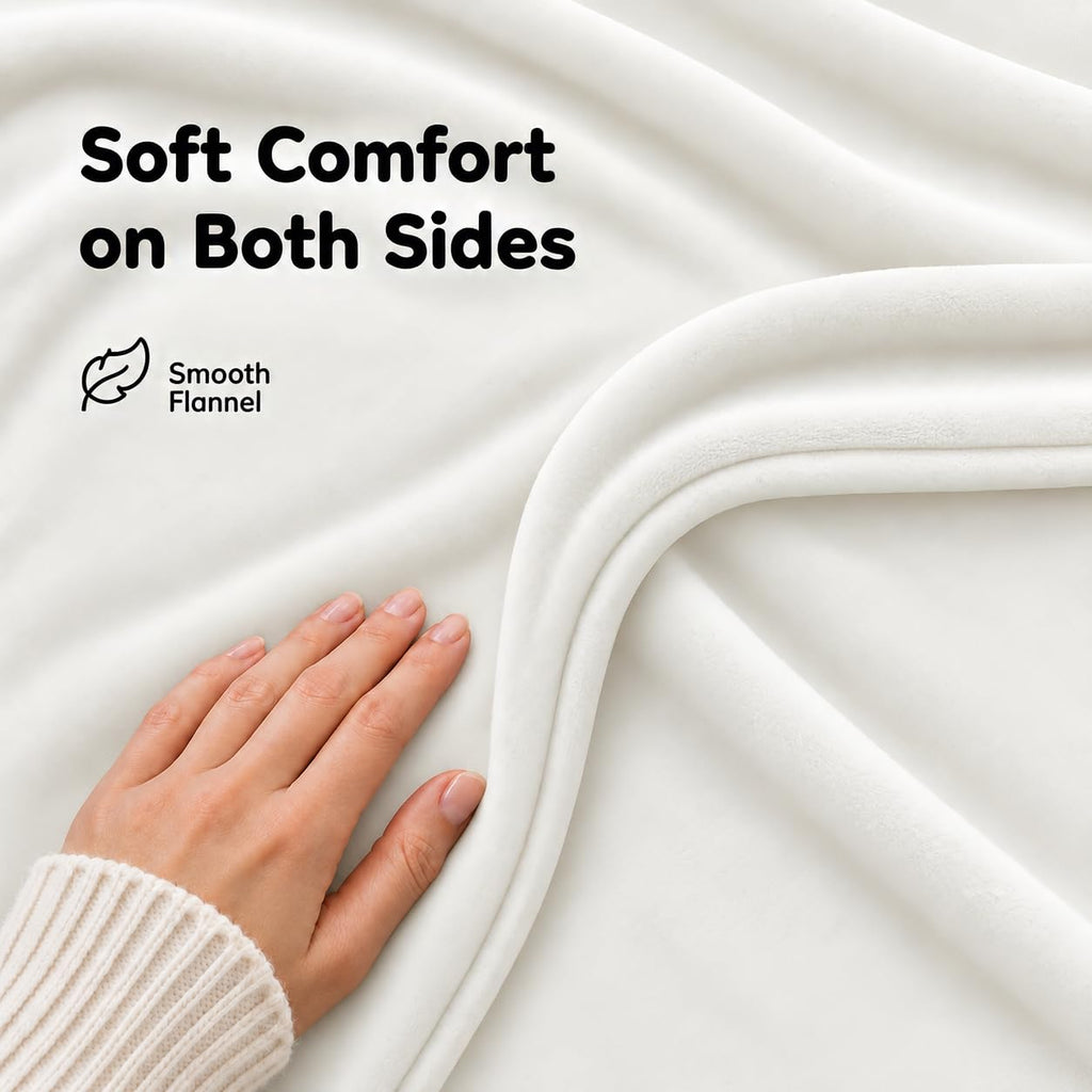 Electric Heated Blanket 90" x 100", White