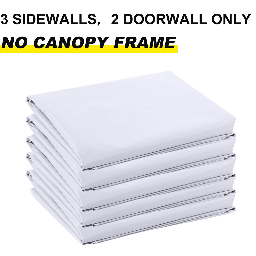Canopy Side Wall Set 10x20, 4 Walls Only No Frame and Top White