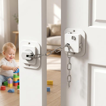 Child Proof Door Locks for Kids Safety, Adjustable Latch, 1 Pack White