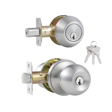 All Keyed Same Entry Door Knob and Single Cylinder Deadbolt Combo Set