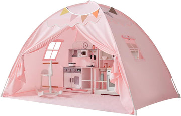 Twin Kids Bed Tent Canopy Kid Play Tent Indoor, Pink