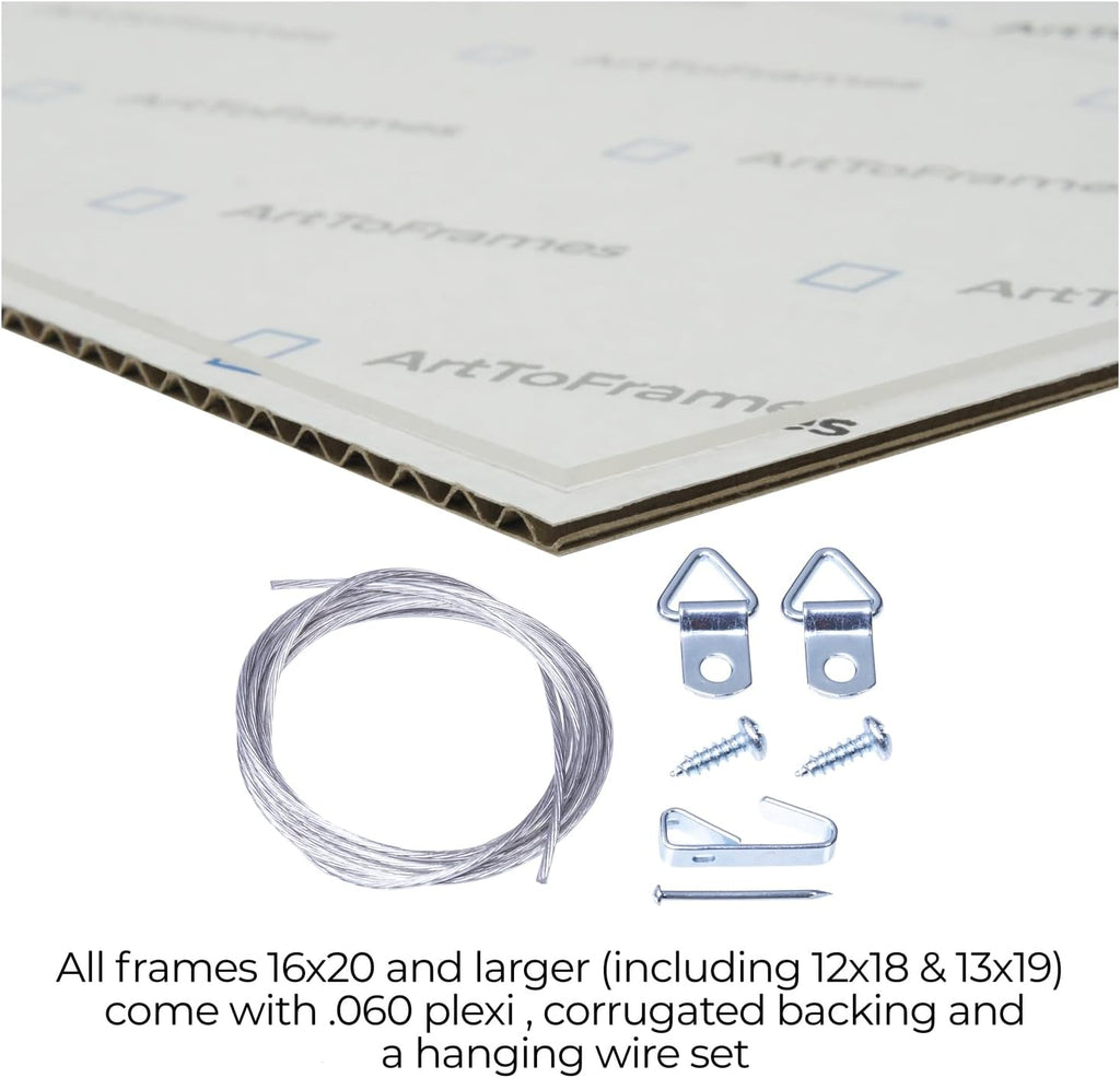 24x36 Inch White Picture Frame, This 1.2500 Inch Custom Poster Frame is White - Comes with Acrylic and Corrugated