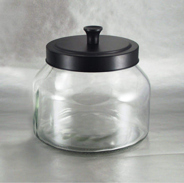 Storage Jar Black Matte Metal Top, 51 oz.