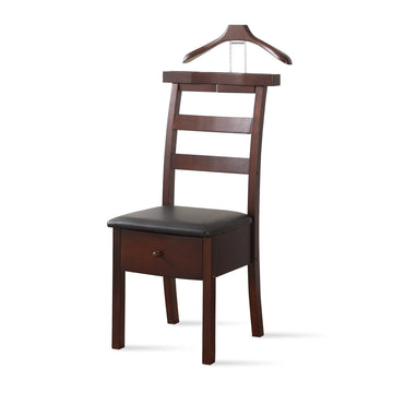 Manhatten Chair Valet VL36654 with Drawer, Hanger, Trouser Bar and Tie & Belt Bar, 19" W x 24" D x 43" H