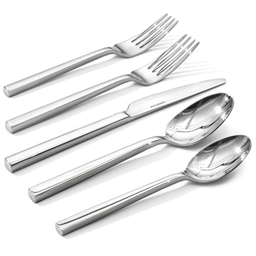 Silverware Set for 6, 30Pcs Flatware Set, Square Handle Stainless Steel