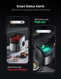 Smart Ice Maker Countertop, Portable Ice Machine with Voice Control, 9 Ice Cubes in 6 Minutes 3 Sizes, 26lbs/24Hrs