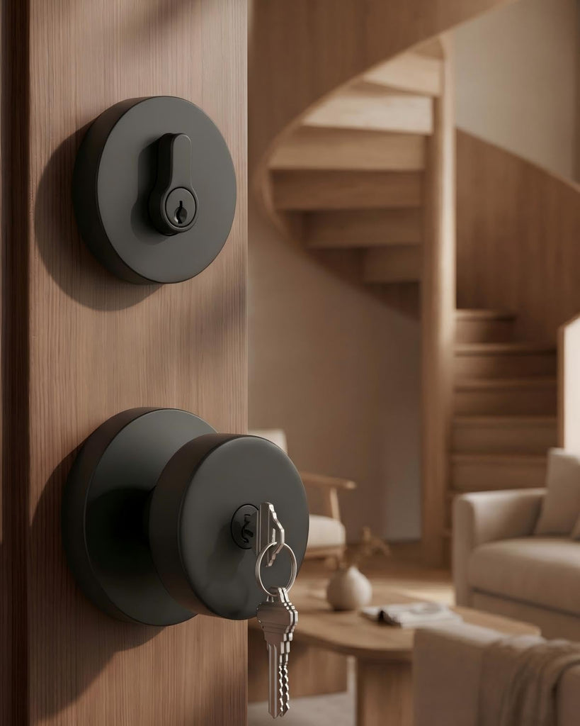 Keyed Alike Black Exterior Door Lock Set with Deadbolt 3 Pack