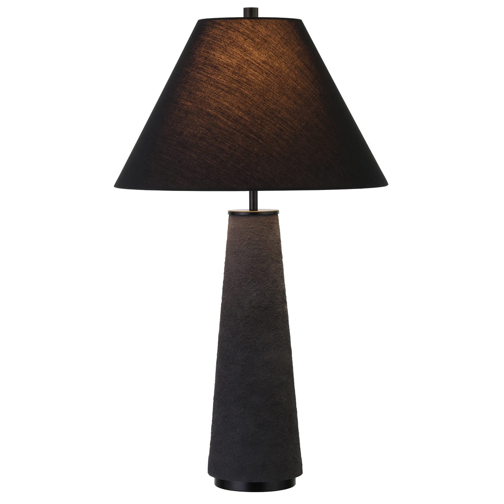 28" Transitional 1-Light Table Lamp, Flat Black