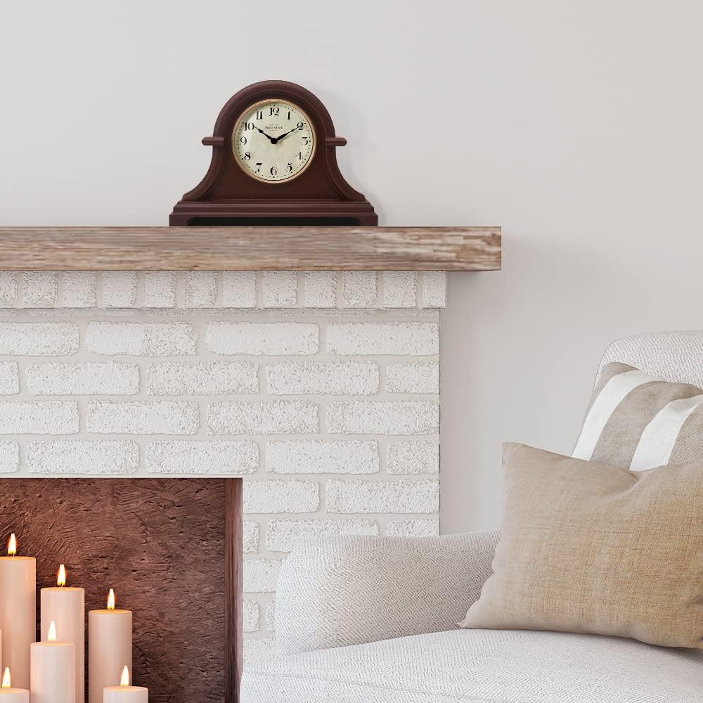 Presentime & Co. Mantel Clock Vintage Farmhouse Series, Napoleon Desk & Shelf Clock, 13 x 10 inch, Domed Lens