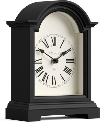 Carriage Clock - Classic Arch top Mantel Clock - Black - Roman Numerals - Classic Vintage Style for Mantelpiece, Desk, Table top, Shelf...