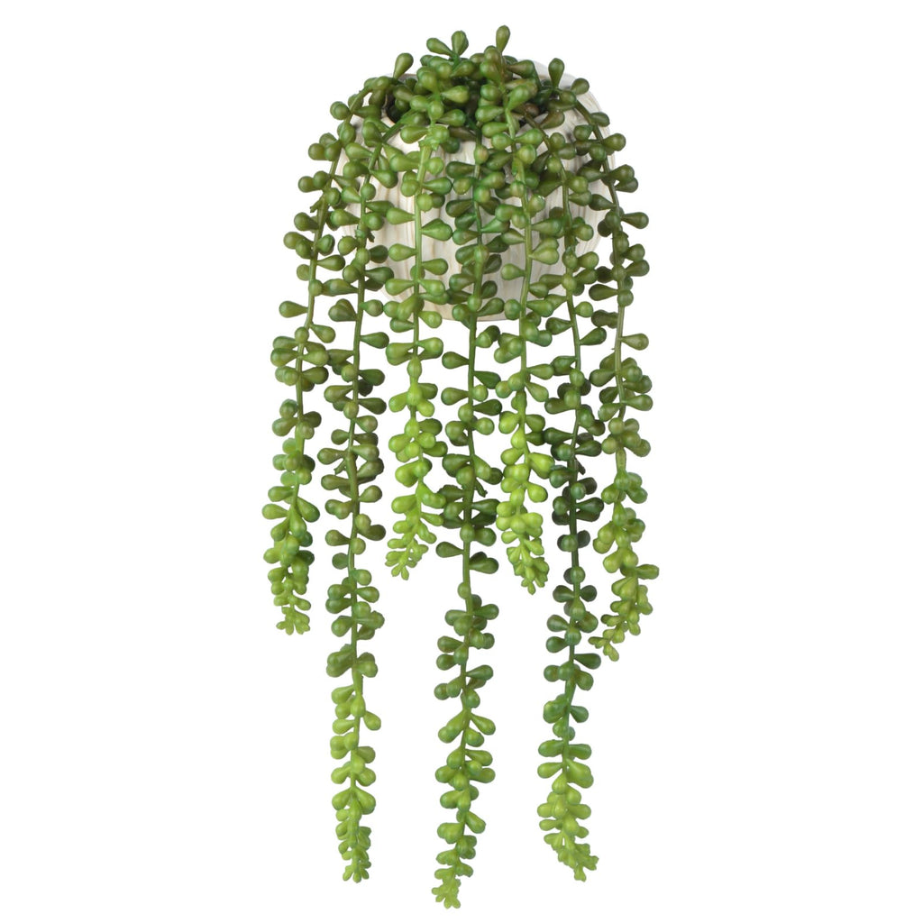 Succulents Plants Artificial, Small String of Pearls with Ceramic Pot Artificial Faux String of Pearls Suitable