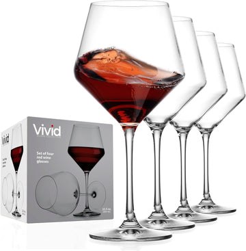 Wine Glasses,White Red Wine Large Glasses Set of 4, Lead-Free Premium Glass,Hand Blown Italian Style Burgundy Long