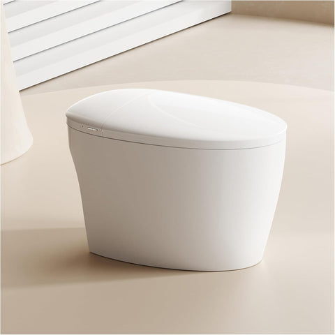 Smart Tankless Toilet with Heated Seat, Auto Flush, Foot Sensor Flush, Night Light, Elongated One-Piece Design