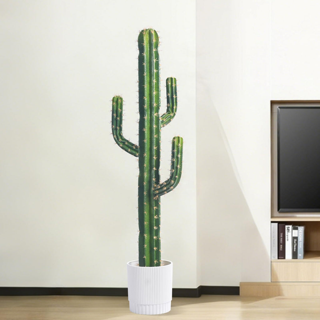 Artificial Cactus Tree 4FT - Realistic Artificial Cactus Plant Indoor & Outdoor, Large Faux Cactus Plant, Durable and
