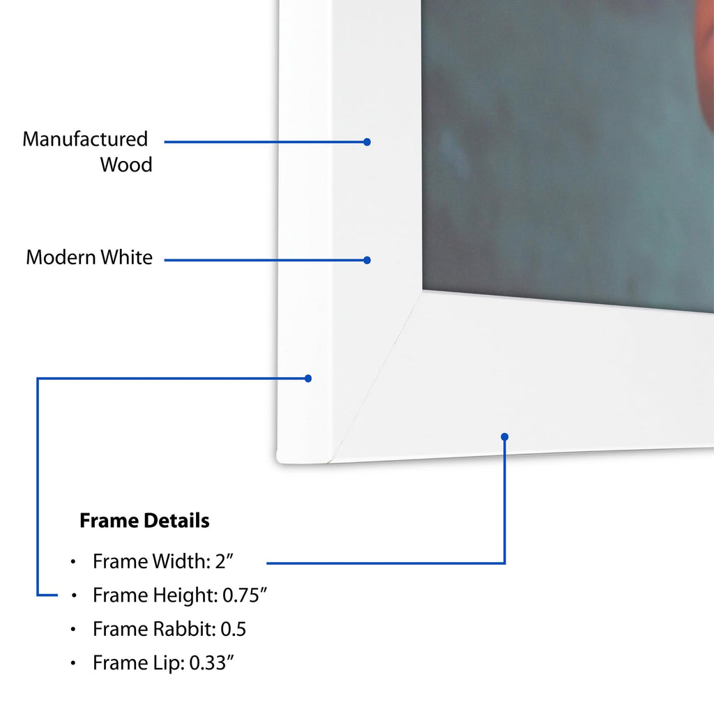 18x36 Inch White Picture Frame, This 2" Custom Poster Frame is Modern White Frame, for Your Art or Photos