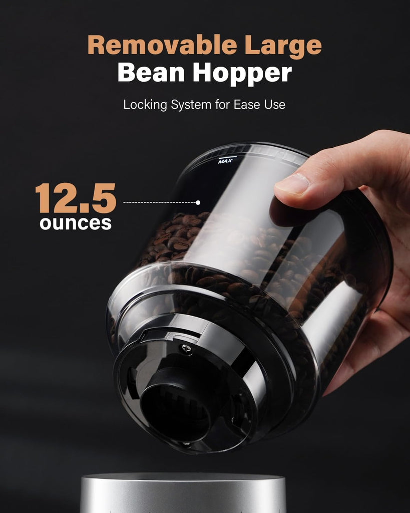 Conical Burr Coffee Grinder Electric, Espresso Grinder Use, Burr Mill with 51 Grind Settings, Precision Electronic