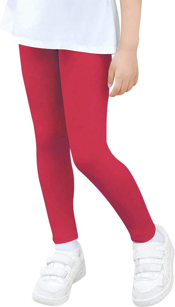 Girls Leggings 4 Pack Cotton Blend Stretch Full Length Pants