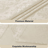Jacquard Tablecloth Rectangle 60 x 102 Inch Beige, Spill Proof Washable Damask Table Cloth, Soft Pol