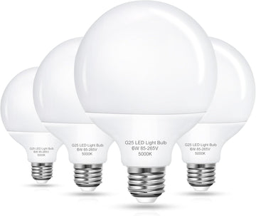 G25 LED Globe Bulbs, Vanity Light Bulb 60W Equivalent