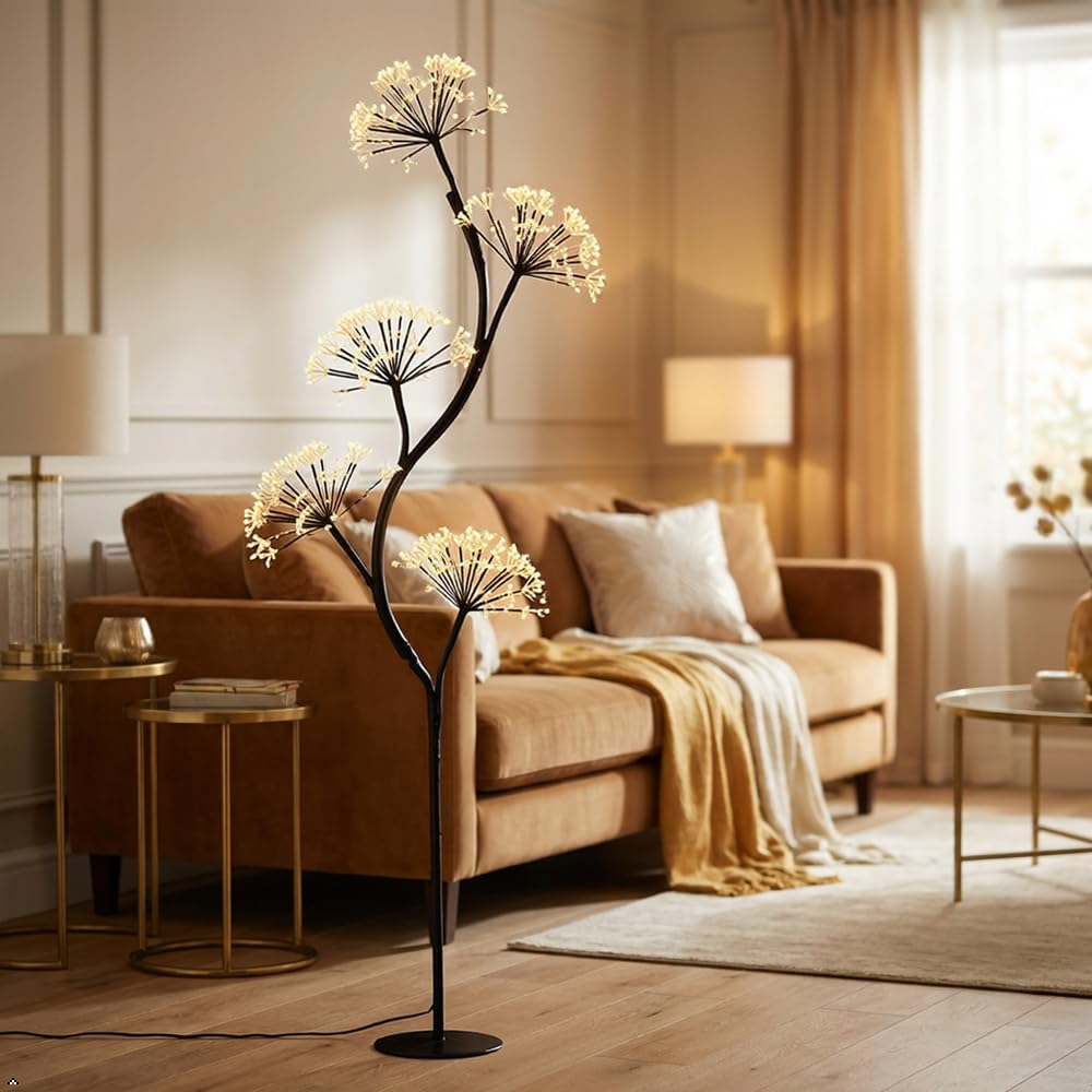 5.9 Ft Dandelion Floor Lamp, 720 LED Warm White