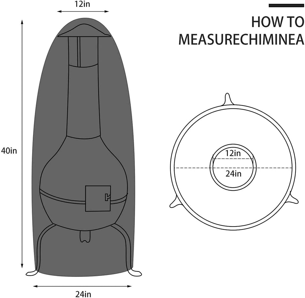 Chiminea Covers Waterproof, Protective Fire Pit Heater Cover, Outdoor Patio Chiminea Covers, Durable Cover for Clay