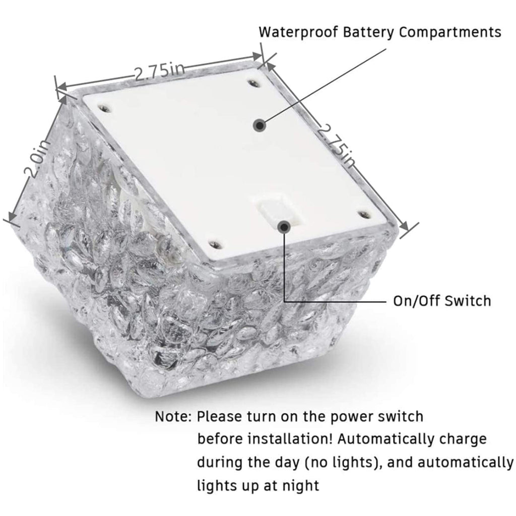 6 Pack Solar Brick Lights Landscape Path Light Garden Decoration Yard Paver Road Lighting Recessed Paver for Garden