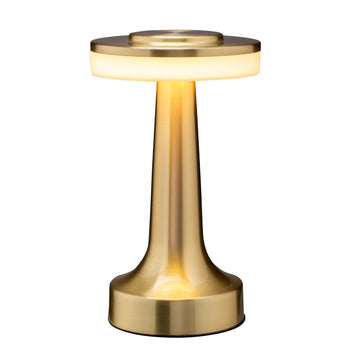 Dome Cordless Rechargeable LED Mushroom Table Lamp, Gold