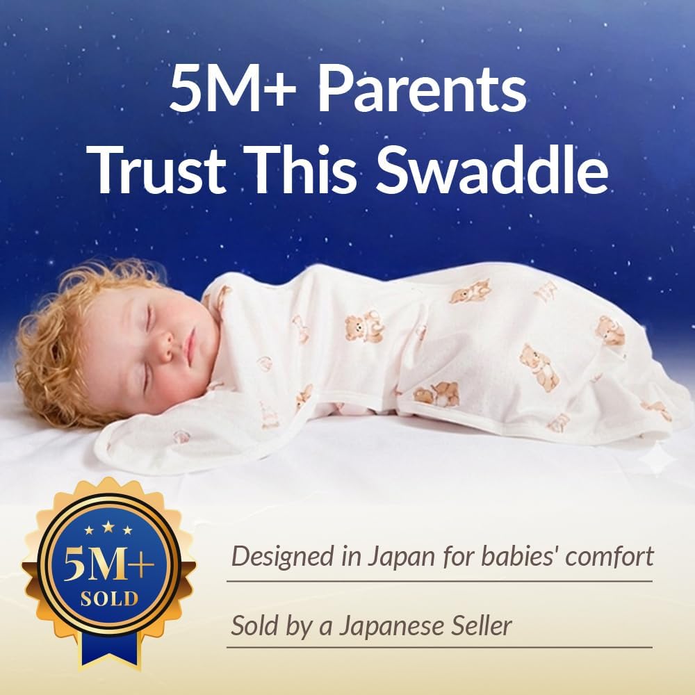 Newborn Swaddle Sack, IHDI Certified, Calms Startle Reflex, 100% Cotton Wearable Blanket, Newborn Essentials