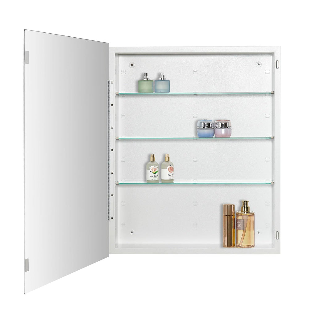Bathroom Medicine Cabinet with Beveled Edge Mirrored Door 24 x 30 inch, Recessed or Surface Mount, with Adjustable