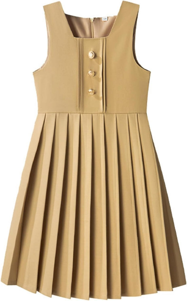 School Uniform Dresses for Girls Trendy Cute A-Line Pleated Dress