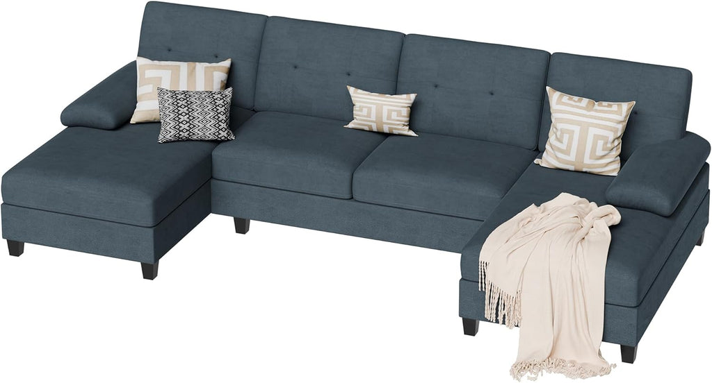 Sectional Couches for Living Room, U-Shaped Sofa with Chaise, 4-seat Large Sectional Modern Couch for Living Room
