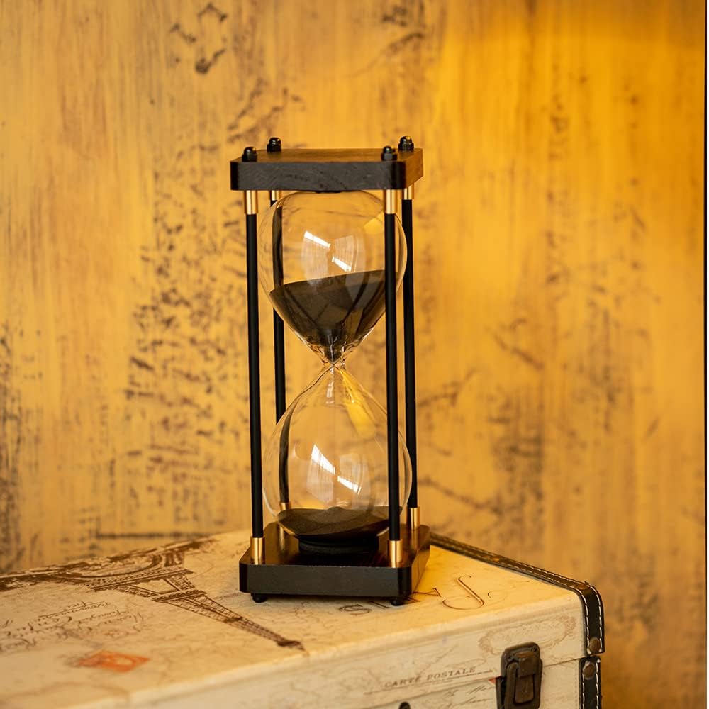 Large Sand Timer, Hourglass Timer 60 Minutes,Vintage Wooden Hour Glass Timer,Modern Home Kitchen Office Decoration